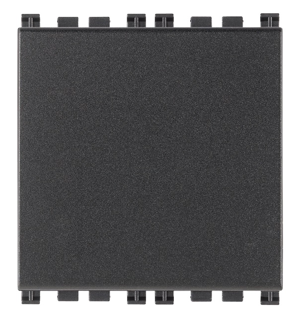 Copriforo 2 moduli grigio per installazioni elettriche standard