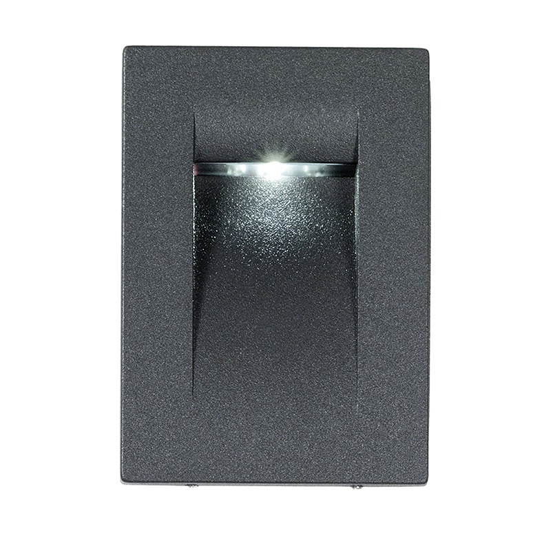 Segnapasso verticale antracite LED 3W 3000K IP65 per esterno e interno incasso