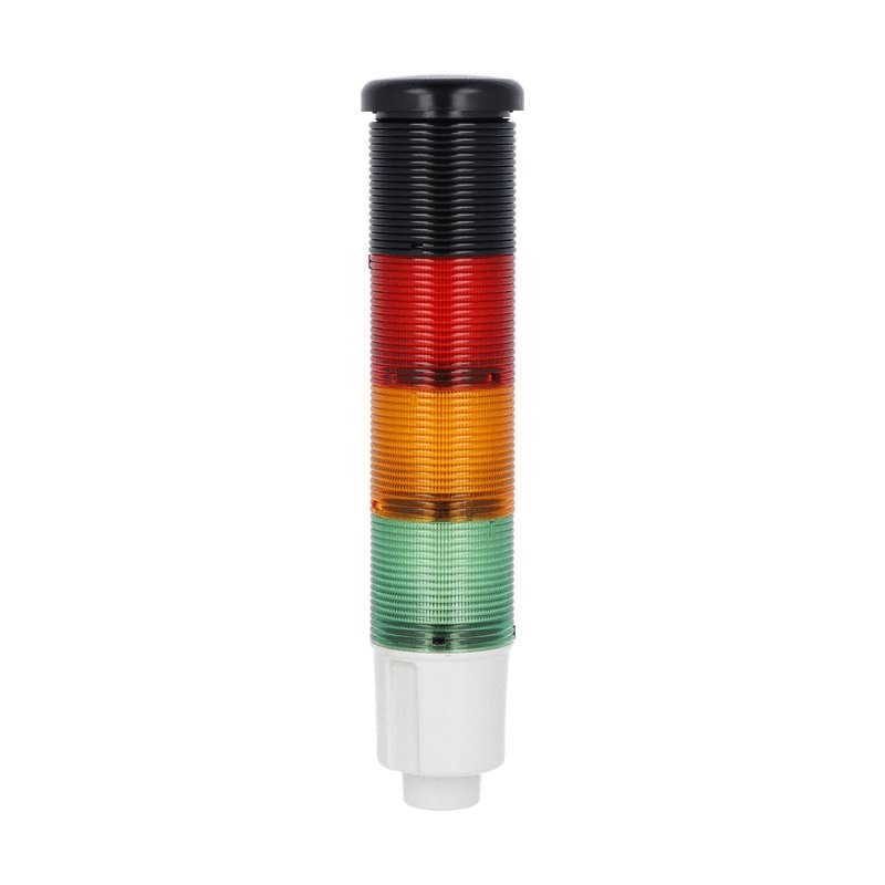 Colonna luminosa sonora 45mm LED 3 colori verde arancio rosso 24VDC uso industriale