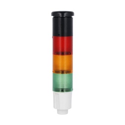 Colonna luminosa sonora 45mm LED 3 colori verde arancio rosso 24VDC uso industriale