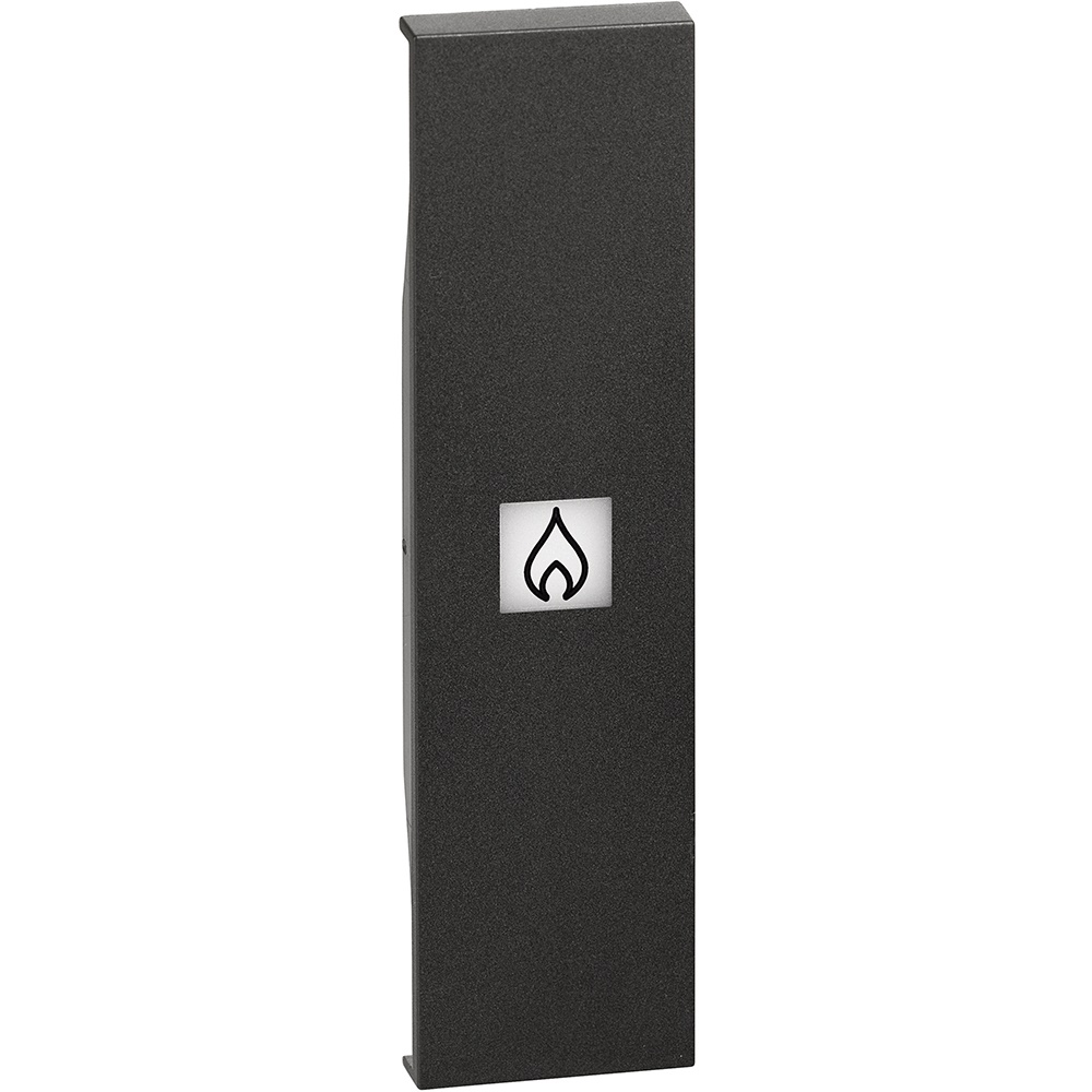 Cover comando riscaldamento 1 modulo nero illuminabile per impianti elettrici