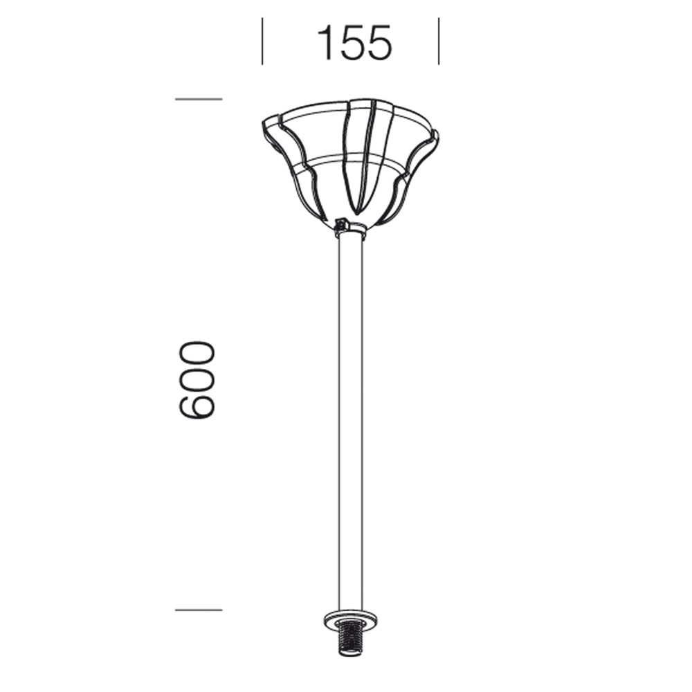 Attacco con tiges 519 antracite per illuminazione LED design raffinato uso professionale