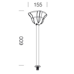 Attacco con tiges 519 antracite per illuminazione LED design raffinato uso professionale