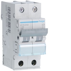 INTERR. AUTOM.2P 32A 4.5KA C 2M