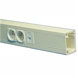 Canalina elettrica 75x50 mm bianco 9010 con scomparti per organizzazione cavi installazioni residenziali e commerciali