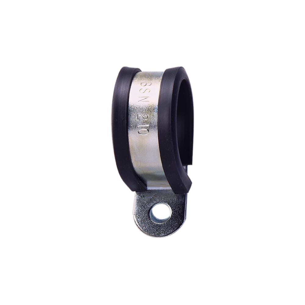 Clip acciaio zincato con inserto PVC per fissaggio tubi e cavi elettrici NC12