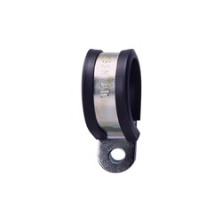 Clip acciaio zincato con inserto PVC per fissaggio tubi e cavi elettrici NC12