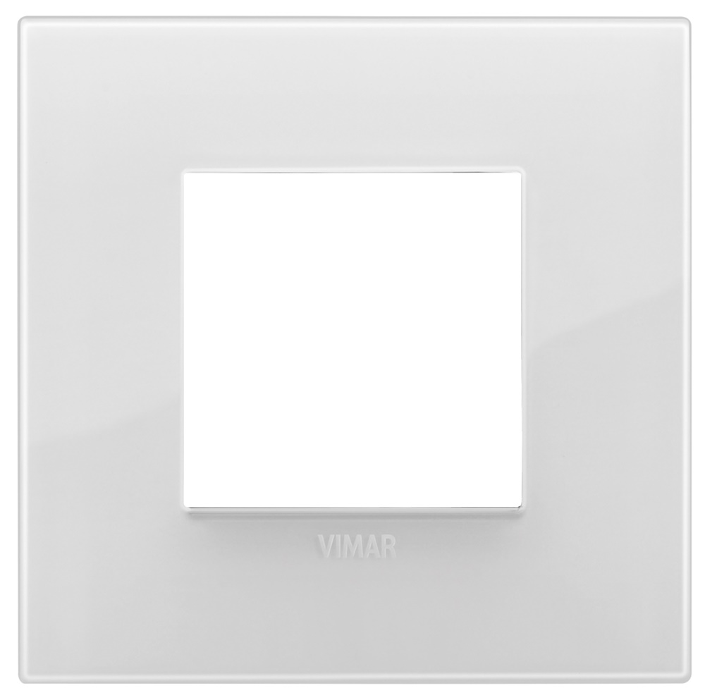 Placca Classic 2 moduli tecnopolimero Reflex ghiaccio total look per impianti elettrici