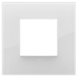 Placca Classic 2 moduli tecnopolimero Reflex ghiaccio total look per impianti elettrici