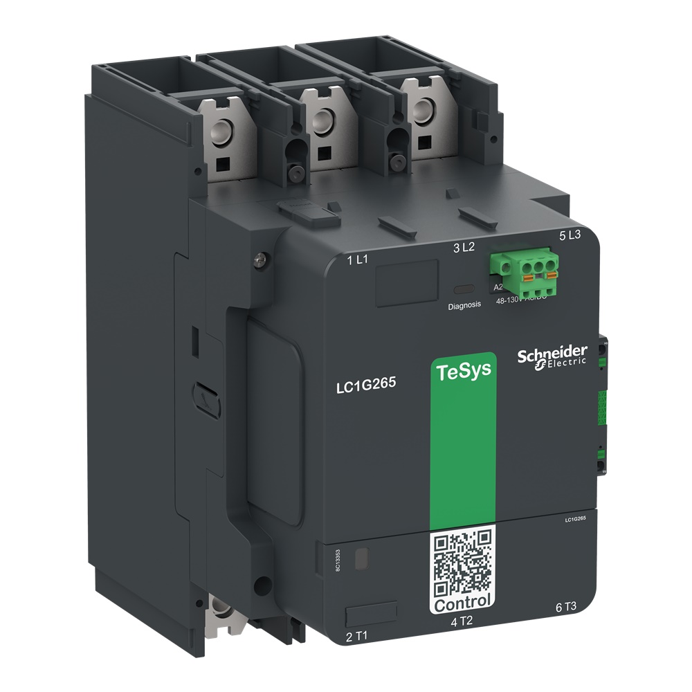 Contattore elevata potenza TeSys Giga, 3P (3NO), AC3 265A, versione Standard, bobina elettronica 100…250V AC/DC