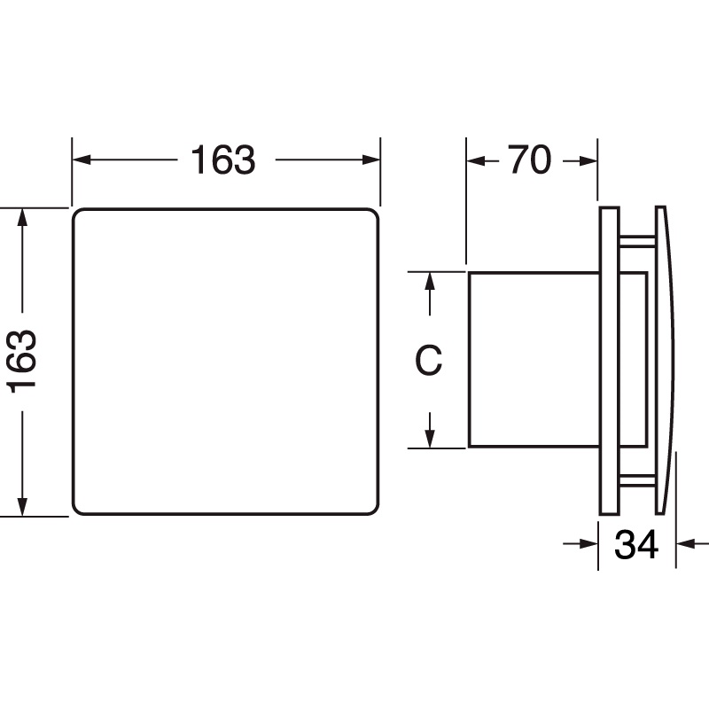 Aspiratore da parete diametro 80 mm ventilazione silenziosa installazione rapida materiali resistenti