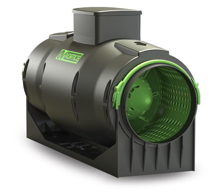 Aspiratore elicocentrifugo insonorizzato risparmio energetico motore EC 315 mm IPX5 uso industriale