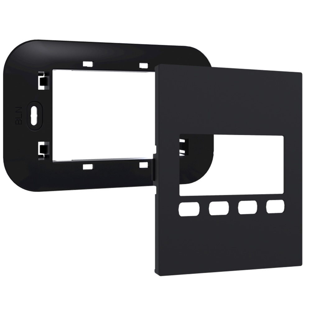 Kit montaggio cronotermostato Dafne placca Living Now nero installazione semplice