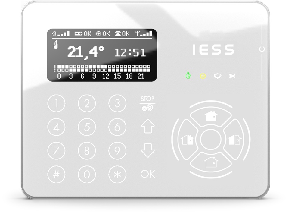 Tastiera wireless I-TRADE CapSense OLED 128x64 per controllo impianti sicurezza fino 1,9 km