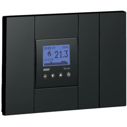 Cronotermostato da incasso 2 moduli alimentazione 230V programmazione settimanale blocco tastiera con password kit con telaietti e frontalini vari colori