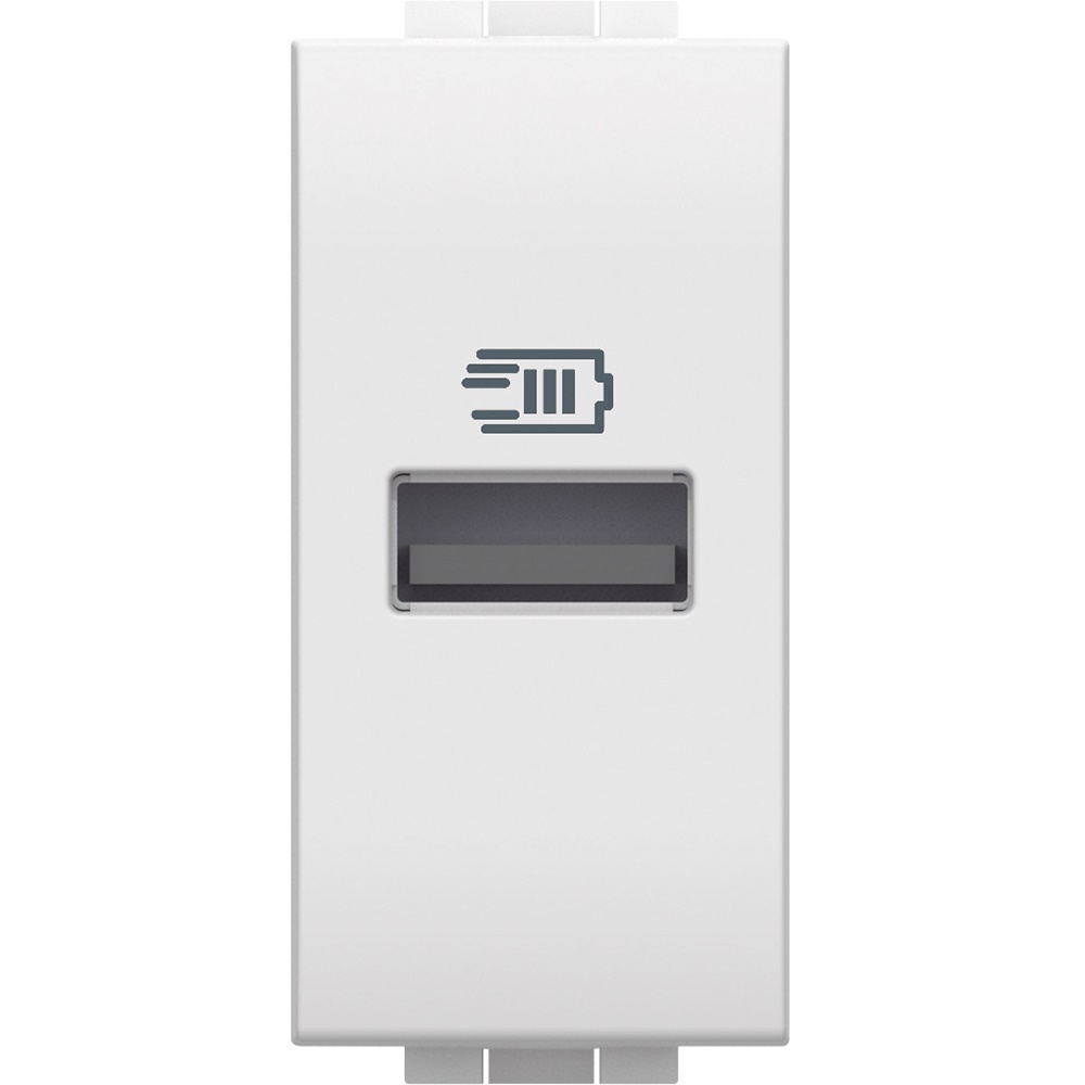 Caricatore USB tipo A 15W cavo 1m bianco ricarica dispositivi elettronici