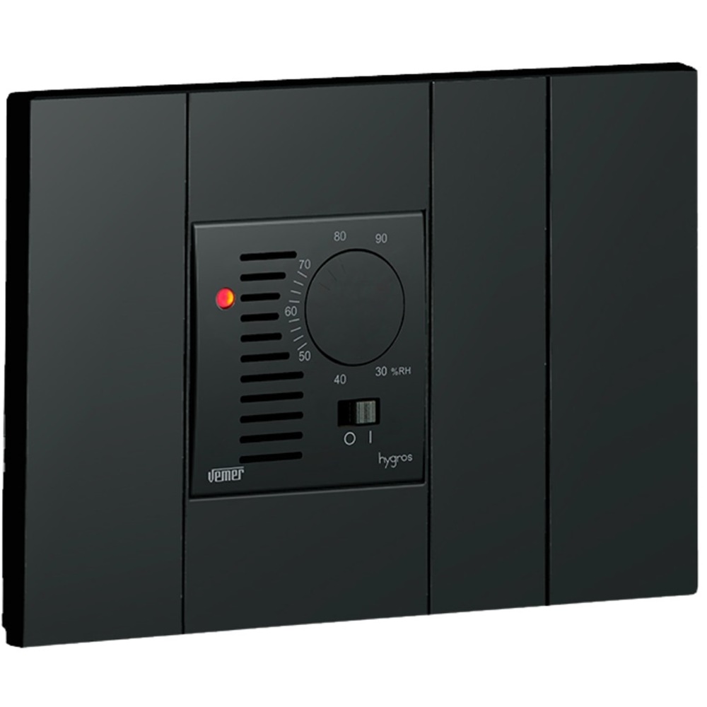 Umidostato da incasso compatto 2M 230V regolazione umidità con kit telai e frontalini bianco nero sabbia per impianti elettrici domestici