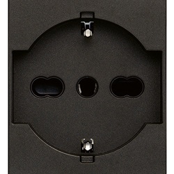 PRESA 2P+T 16A UNIVERSALE NERO