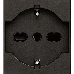 Presa universale 2P+T 16A 250V nero standard italiano P40 per installazioni rapide e sicure