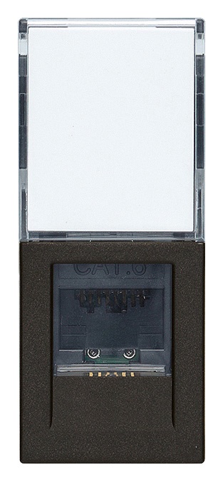 Presa RJ45 Netsafe Cat6 UTP nero con cablaggio universale T568A/B, 8 contatti, morsetti ad incisione senza utensile, ideale per reti dati professionali