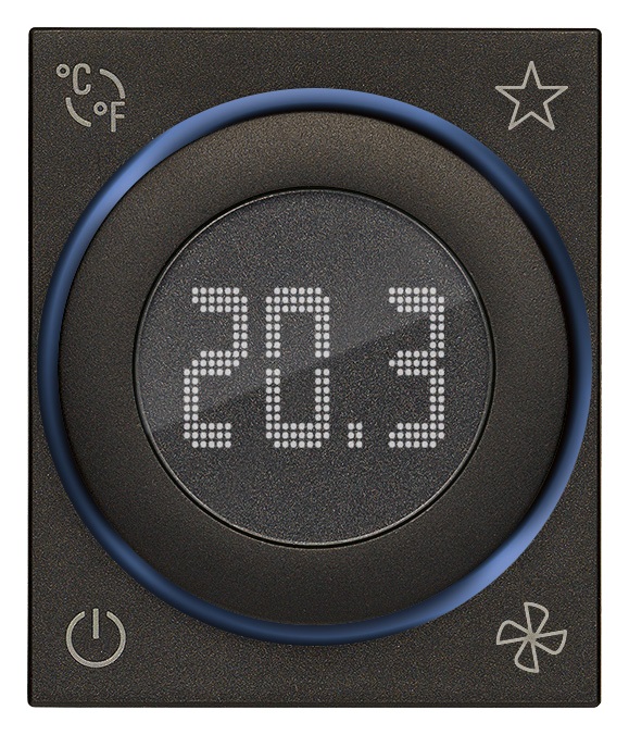 TERMOSTATO ROTELLA DOMOTICO 2M NERO