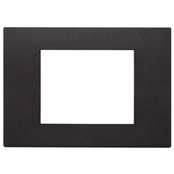 Placca 3 moduli tecnopolimero nero per installazioni elettriche