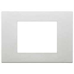 Placca 3 moduli tecnopolimero verniciato argento per impianti elettrici