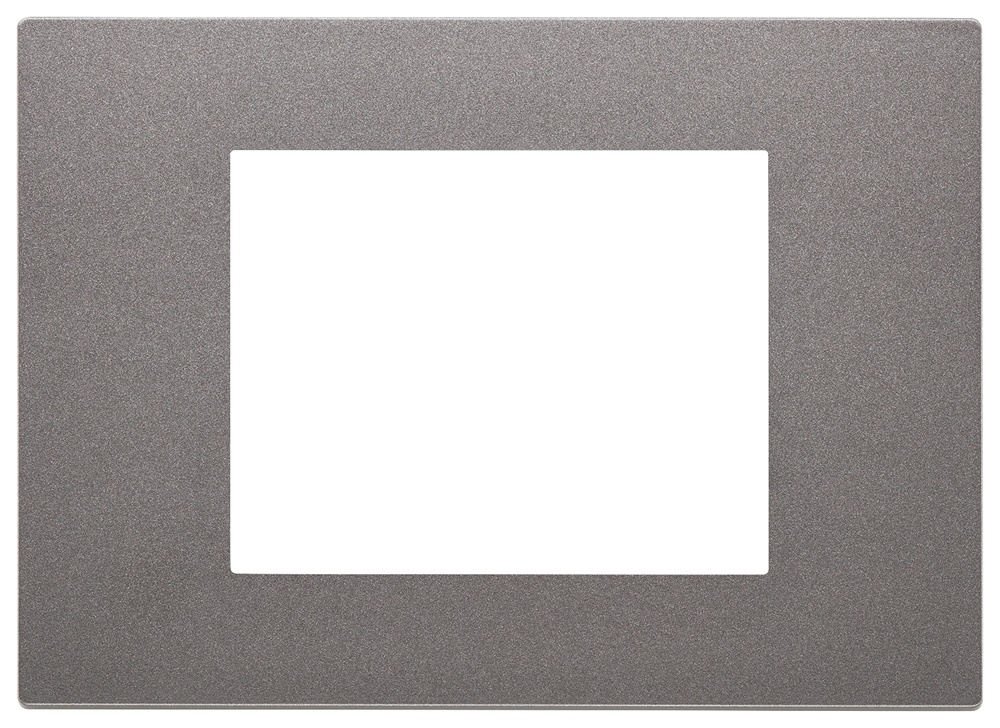 Placca 3 moduli tecnopolimero verniciato Metal per installazioni elettriche