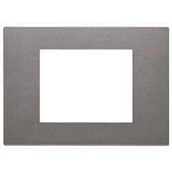 Placca 3 moduli tecnopolimero verniciato Metal per installazioni elettriche