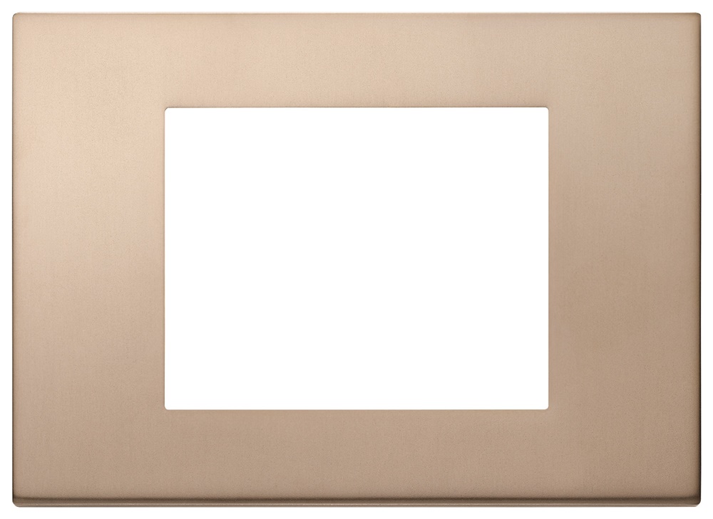 Placca metallo bronzo 3 moduli per installazioni elettriche
