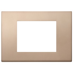 Placca metallo bronzo 3 moduli per installazioni elettriche