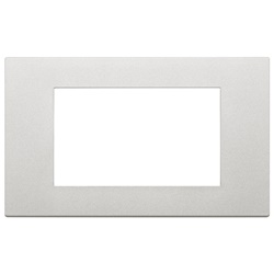 Placca 4 moduli tecnopolimero verniciato argento per installazioni elettriche