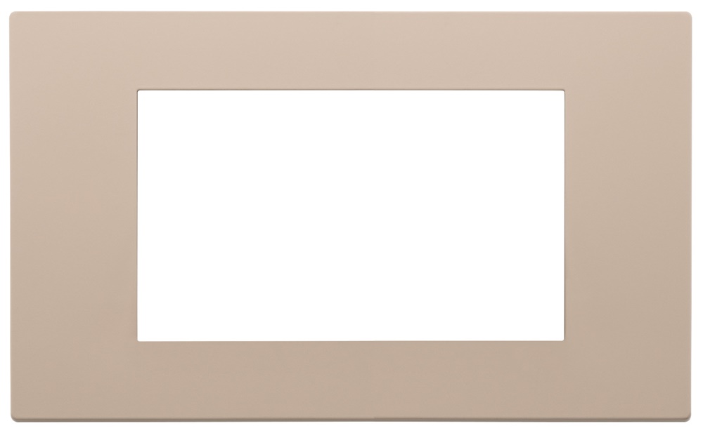Placca 4 moduli tecnopolimero verniciato colore argilla per impianti elettrici