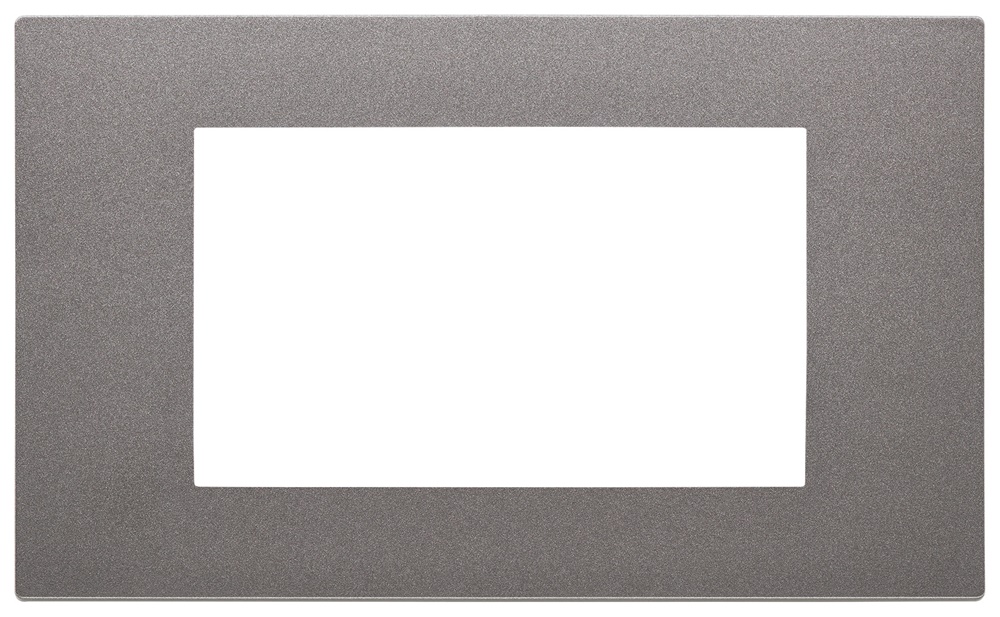 Placca 4 moduli tecnopolimero verniciato Metal per installazioni elettriche
