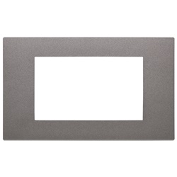 Placca 4 moduli tecnopolimero verniciato Metal per installazioni elettriche