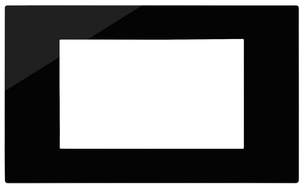 Placca 4 moduli tecnopolimero Reflex nero per installazioni elettriche