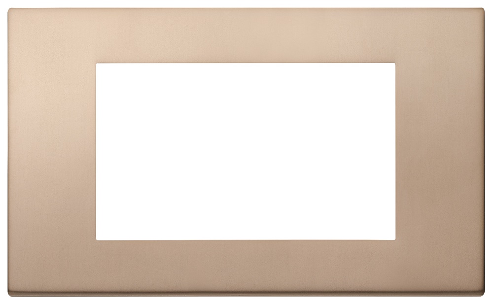 Placca 4 moduli metallo bronzo per installazioni elettriche decorativa