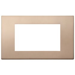 Placca 4 moduli metallo bronzo per installazioni elettriche decorativa