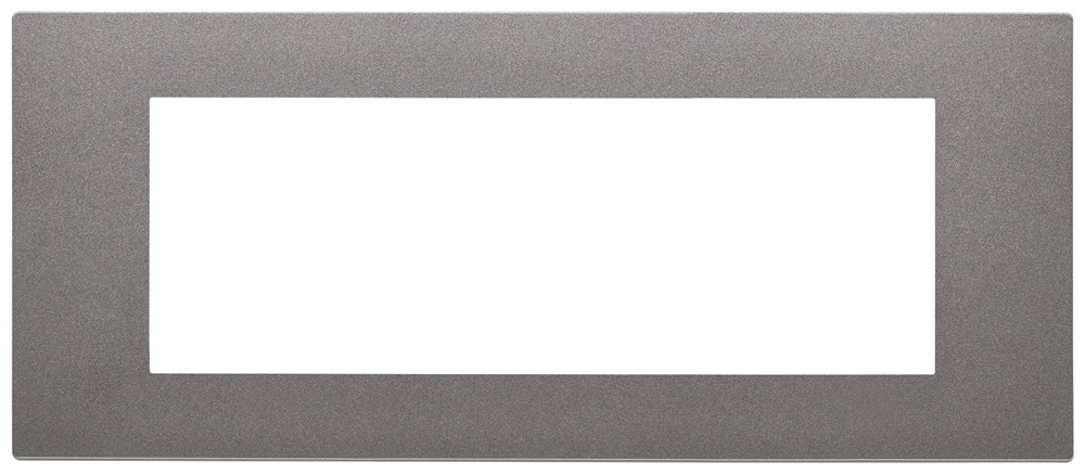 Placca 7 moduli tecnopolimero verniciato Metal per installazioni elettriche