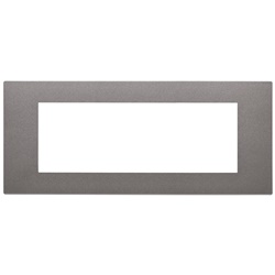 Placca 7 moduli tecnopolimero verniciato Metal per installazioni elettriche