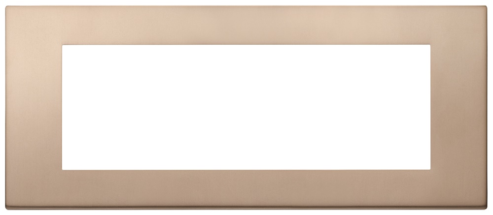Placca metallo bronzo 7 moduli per impianti elettrici standard