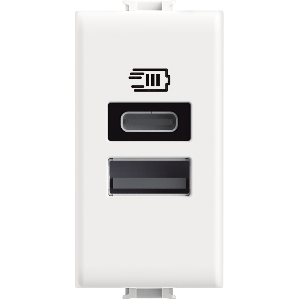 Caricatore USB da incasso doppia porta A+C 15W cavo 1m ricarica rapida