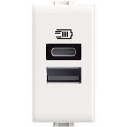 Caricatore USB da incasso doppia porta A+C 15W cavo 1m ricarica rapida