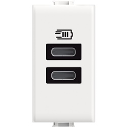 Caricatore USB Matix Tipo C+C doppia porta 15W cavo 1m ricarica dispositivi elettronici