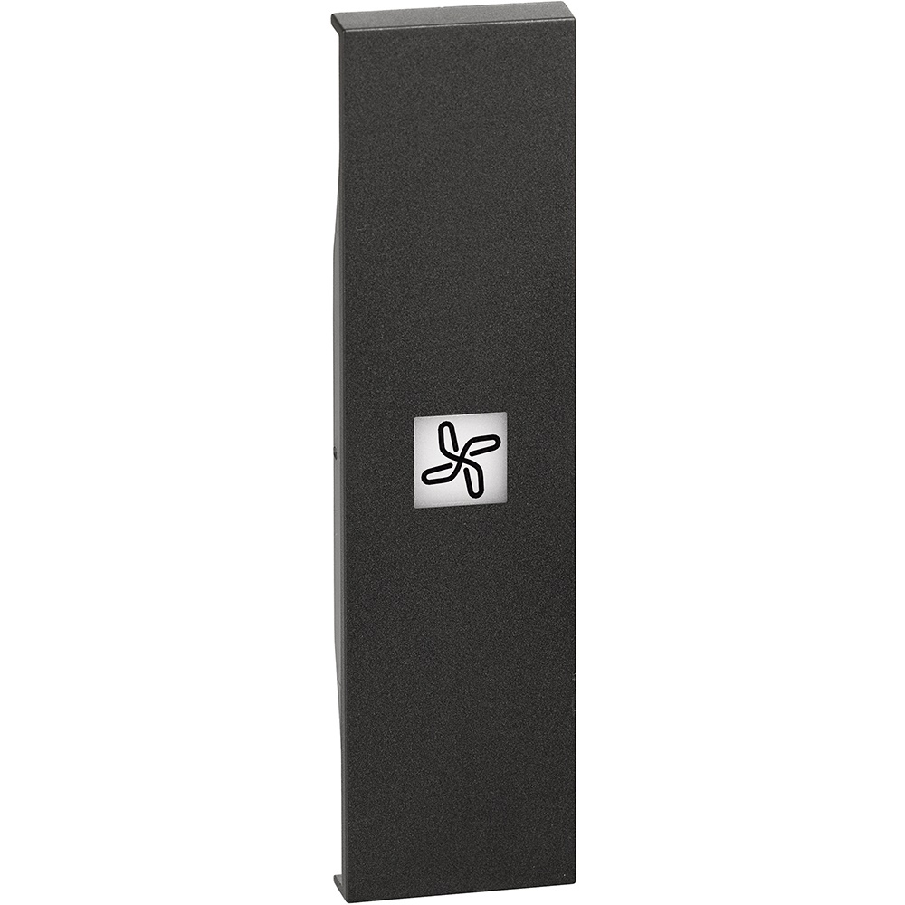 Cover comando ventola 1 modulo nero illuminabile per impianti elettrici standard