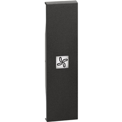 Cover comando ventola 1 modulo nero illuminabile per impianti elettrici standard