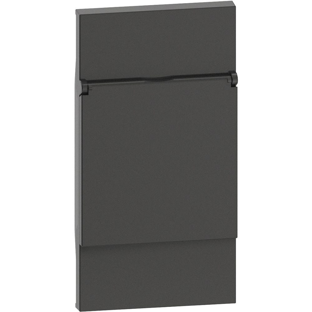 Cover presa elettrica 2 moduli con sportello protettivo nero per prese FR/GER uso residenziale e commerciale