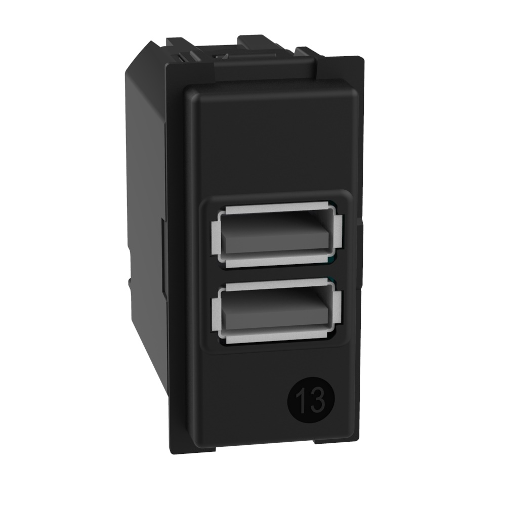 Caricatore USB doppia porta A+A 15W installazione modulare