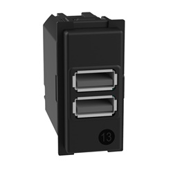 Caricatore USB doppia porta A+A 15W installazione modulare