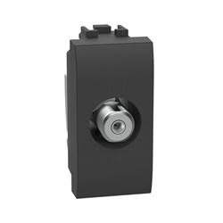 Presa SAT coassiale tipo F 75 ohm 1 modulo nero antracite per impianti TV